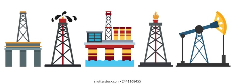 Oil rig icon vector. Oil Drilling Equipment. Oil industry illustration