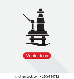 Oil Rig Icon Vector Illustration Eps10