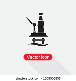 Oil Rig Icon Vector Illustration Eps10