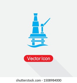 Oil Rig Icon Vector Illustration Eps10