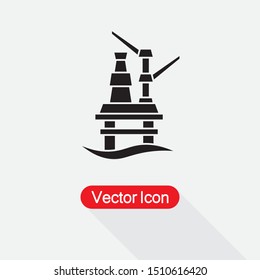 Oil Rig Icon Vector Illustration Eps10