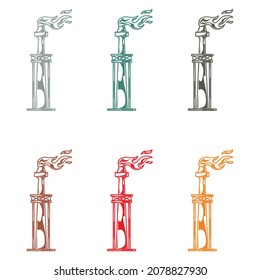 Oil Rig Icon Vector Illustration. Simple Illustration Of Oil Rig Isolated on A White Background
