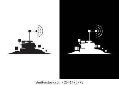 Oil Rig icon vector on White Background ,Vector Art Illustration on white background.	