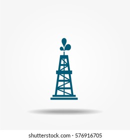 Oil Rig Icon, Vector Symbol