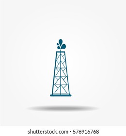 Oil rig icon, vector symbol