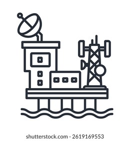 oil rig icons isolated on White Background. Flat style design