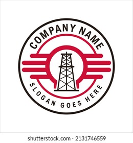 Oil Rig industry Logo isolated on white background