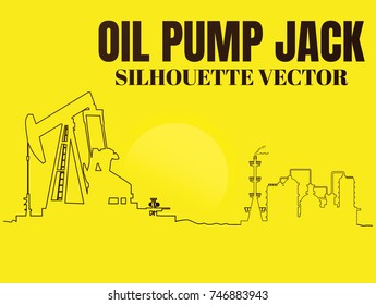 Oil rig industry silhouettes  background,Vector illustration.