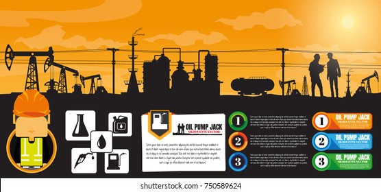 Oil rig industry silhouettes  background,Vector illustration.