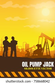 Oil rig industry silhouettes  background,Vector illustration.