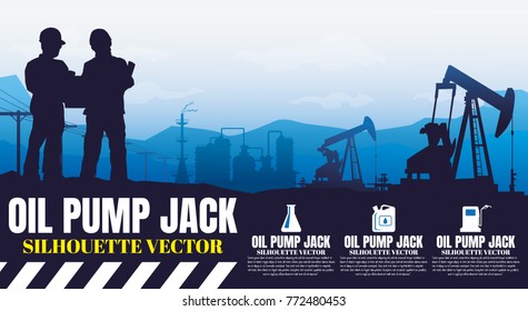 Oil rig industry silhouettes  background,Vector illustration.