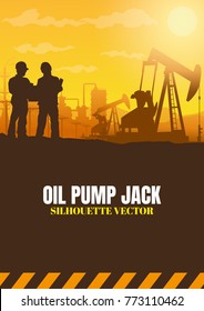 Oil rig industry silhouettes  background,Vector illustration.