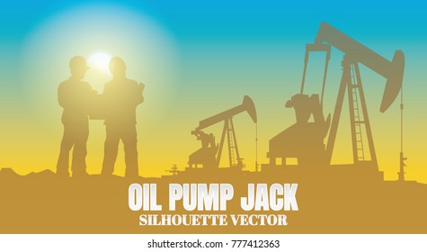 Oil rig industry silhouettes  background,Vector illustration.