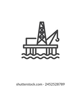 Oil Rig line icon. linear style sign for mobile concept and web design. Oil platform outline vector icon. Symbol, logo illustration. Vector graphics