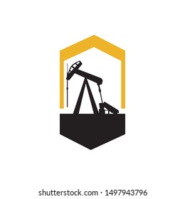 oil rig logo design icon vector symbol concept illustrations