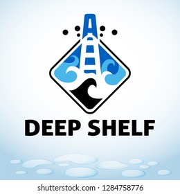 Oil Rig, Logo For Energy Company, Vector Illustration