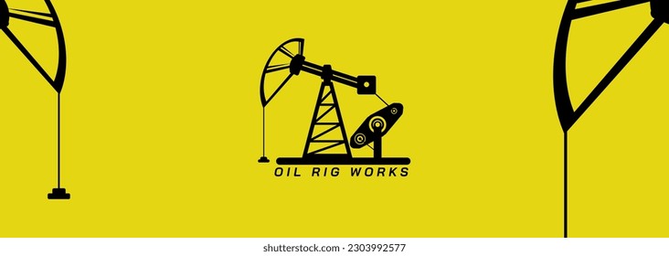 Oil rig logo and template. drilling technologies. How oil drilling works. the oil drilling process. Testing, extracting, offshore oil edging, jack up, drill ships and semisubmersibles. fuel refining. 