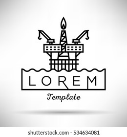 Oil Rig Minimal Sign Vector Design