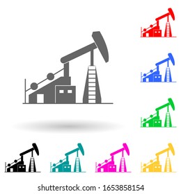 oil rig multi color style icon. Simple glyph, flat vector of Oil icons for ui and ux, website or mobile application