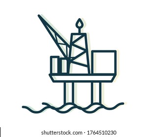 Oil Rig - Offshore Platform - Stock Icon as EPS 10 File