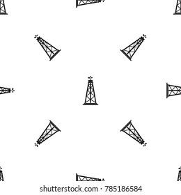 Oil rig pattern repeat seamless in black color for any design. Vector geometric illustration