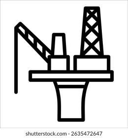 Oil Rig Platform Icon Element For Design