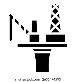 Oil Rig Platform Icon Element For Design