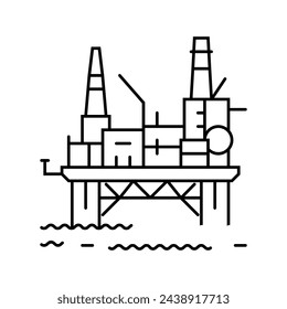 plataforma petrolífera ingeniero de petróleo línea icono vector. plataforma petrolífera ingeniero de petróleo signo. símbolo de contorno aislado ilustración negra