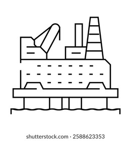 oil rig platform petroleum engineer line icon vector. oil rig platform petroleum engineer sign. isolated contour symbol black illustration