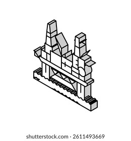 oil rig platform petroleum engineer isometric icon vector. oil rig platform petroleum engineer sign. isolated symbol illustration