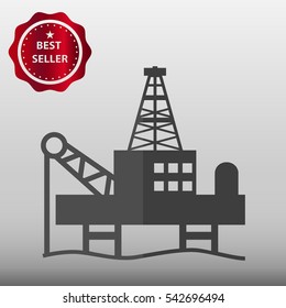 Oil Rig Platform Vector Icon Illustration