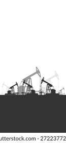 Plano de fundo de abóbada da plataforma de óleo. Indústria petrolífera. Simples banner de silhueta plana. Petróleo bruto