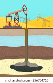 Oil Rig with soil layers