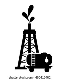 oil rig and oil tank icon