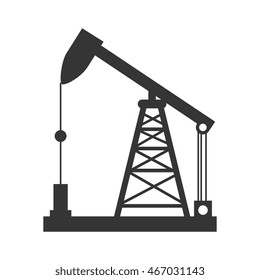 oil rig tower crane drilling industry petrol vector graphic isolated and flat illustration