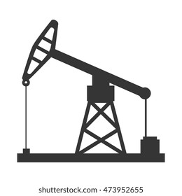 oil rig tower crane drilling industry petrol vector  illustration