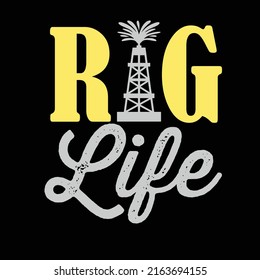 Oil rig typography t shirt design
