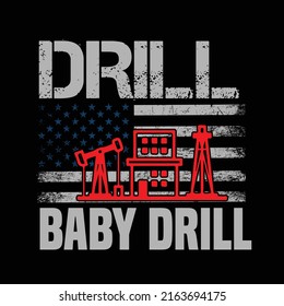 Oil rig typography t shirt design