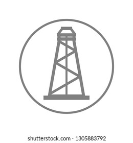 Oil rig. Vector icon.