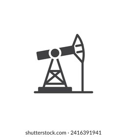 Oil rig vector icon. filled flat sign for mobile concept and web design. Oil Drilling glyph icon. Symbol, logo illustration. Vector graphics