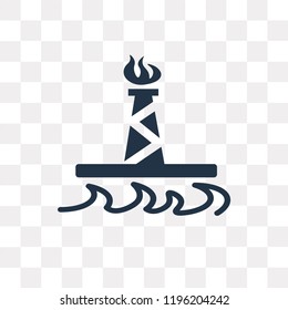 Oil rig vector icon isolated on transparent background, Oil rig transparency concept can be used web and mobile