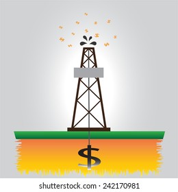 Oil rig, vector illustration