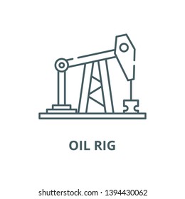 Oil rig vector line icon, linear concept, outline sign, symbol