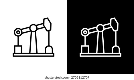 Design de conjunto de ícones brancos da plataforma de óleo