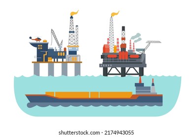 Oil rigs at sea require large tankers to transport crude oil for refining onshore. To deal with the shortage of oil, more drilling rigs had to be added.