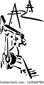 oil rocker hand draw vector illustration art