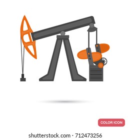 Oil rocking machine color flat icons