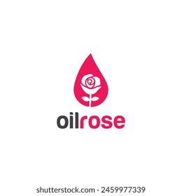 Diseño de logotipo de rosa de aceite simple moderno