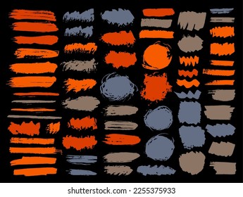 Oil rough brushstroke mega collection. Isolated inkblot streak colorful shapes. Inkblot splash sale banner imprint batch. Brushstroke paint splashes drawing.