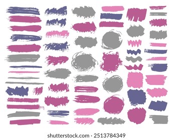 Oil rough daub vector group. Hand drawn inkblot streak decorative shapes. Blotter spot sale banner stamp collection. Brushstroke acrylic stains design.